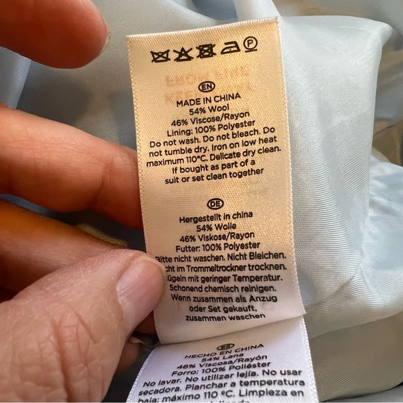 Hobbs London Light Blue/Gray Short Sleeve Wool Blend Day Dress US Size 10 - Picture 5 of 5